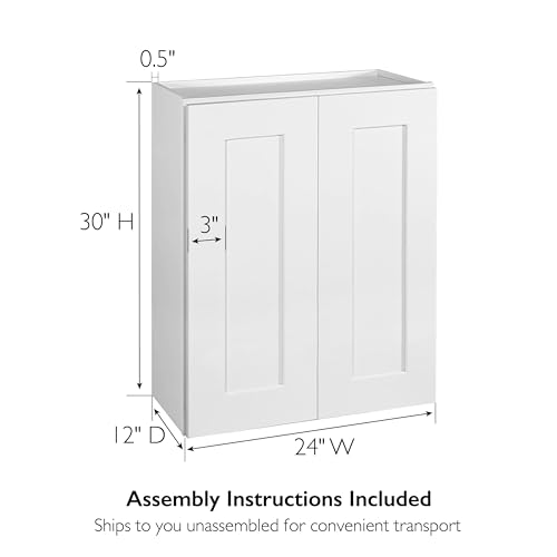Image of Design House Brookings Kitchen Wall Cabinet, 24 inch, White