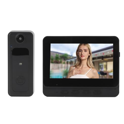 Video del Campanello Wireless 1080p HD Night 4.3 Pollici Screen a Colori IP65 Kit di Telefono Interno a Due Vie per Talk per la Sicurezza per Bambini Materiale per
