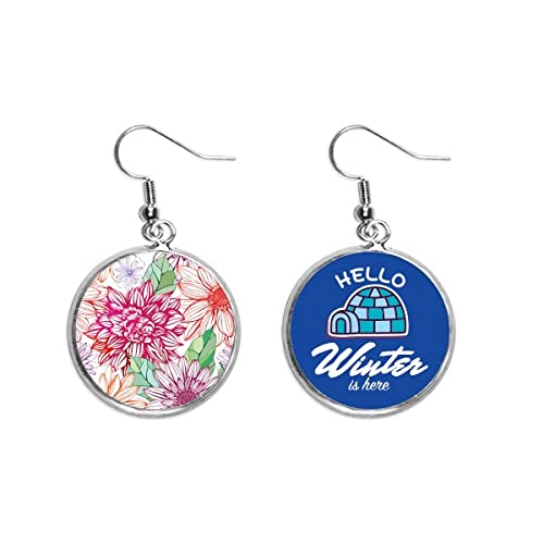 Pendientes de gota ligeros con flor pompon para orejas sensibles