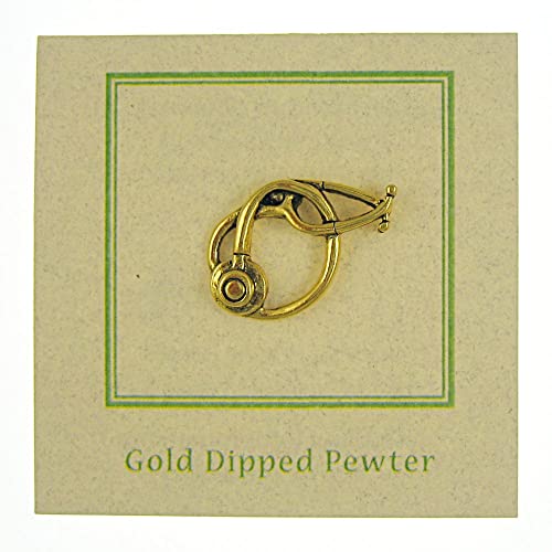 Jim Clift Design Stethoscope Gold Lapel Pin - 1 Count #TOP4