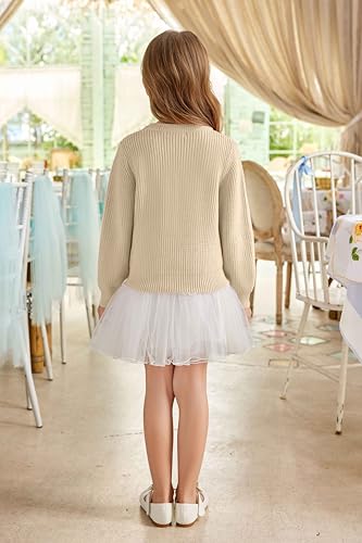 Image of Arshiner Girl's Sweaters Kids Twist Front Cute Pullover Knitted Jumper Fall Winter Clothes