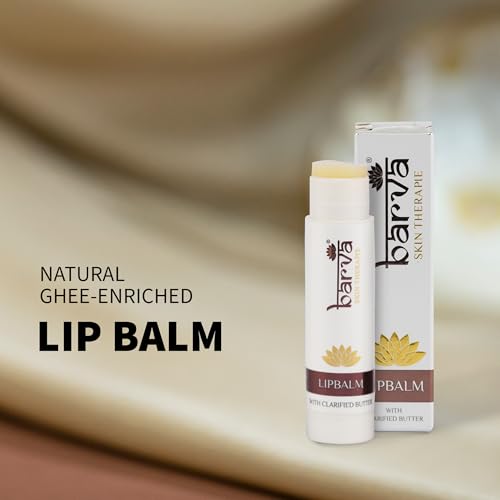 Image of Barva Lip Balm, Made with Clarified Butter, Heals Dry Chapped Lips, Long Lasting, No Tint, 5grams, Off White