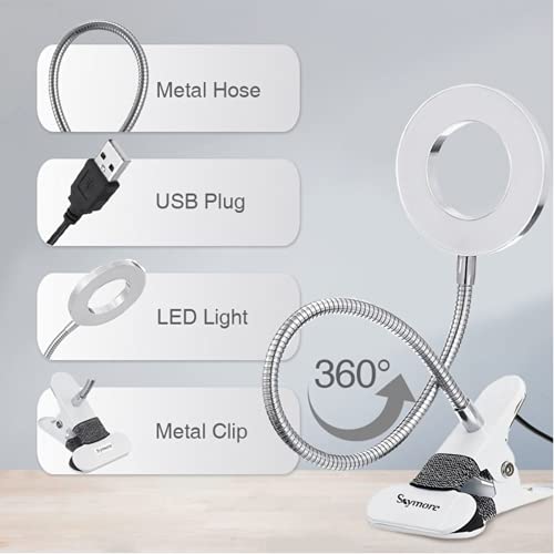 Skymore 24 Led Usb Book Light, Clip Desk Lamp Reading Light With 3 Color Modes, 10 Brightness Dimmer & 360°Flexible Gooseneck Bed Lamp, Perfect For Night Reading, Makeup, Nail Art , Tattoo, Manicure #TOP5