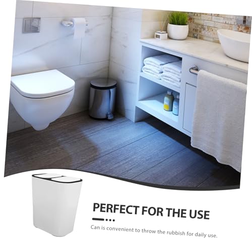 Caneca de basura reciclaje con doble compartimento blanca miniatura 4