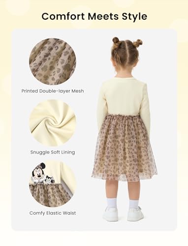Image of Disney Princess Frozen Elsa Minnie Stitch Toddler Girl Tulle Tutu Dress Ruffle Sleeve Mesh Summer Birthday Party Clothes 2-9Y