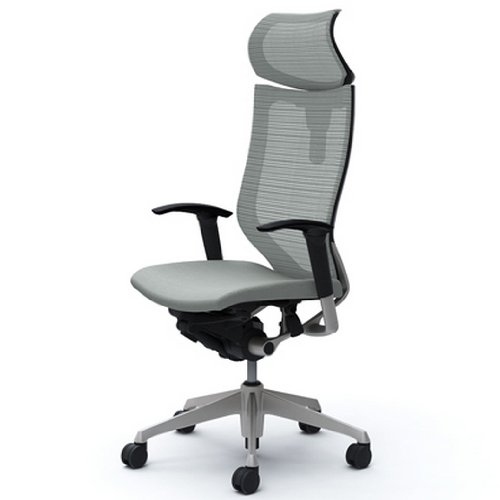 オカムラ オフィスチェア バロン 可動ヘッドレスト 可動肘 座クッション デスクチェア ライトグレー CP81DR-FDF3
