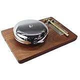 EAS1SOOPE Boxing Wrestling Prize Fight Ring Bell Trip Gong, Stainless Steel Ring Gong with Solid Wood Base(6