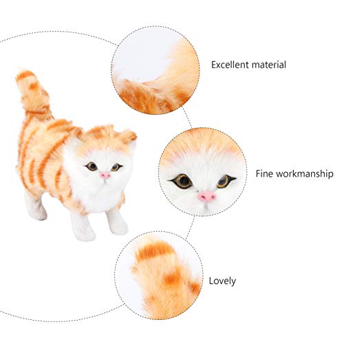 ABOOFAN Estatueta de Gato de Pelúcia Laranja Gato Modelo Mesa Mesa Gato Em Miniatura Animal Brinqued