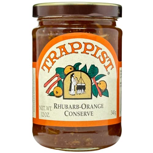 Wyked Yummy Rhubarb Orange Preserve Bundle With Two (2) 12 Ounce (340G) Jars Of Trappist Rhubarb-Orange Conserve And 1 Wyked Yummy Spreader Plastic Knife And Jar Scraper #TOP7