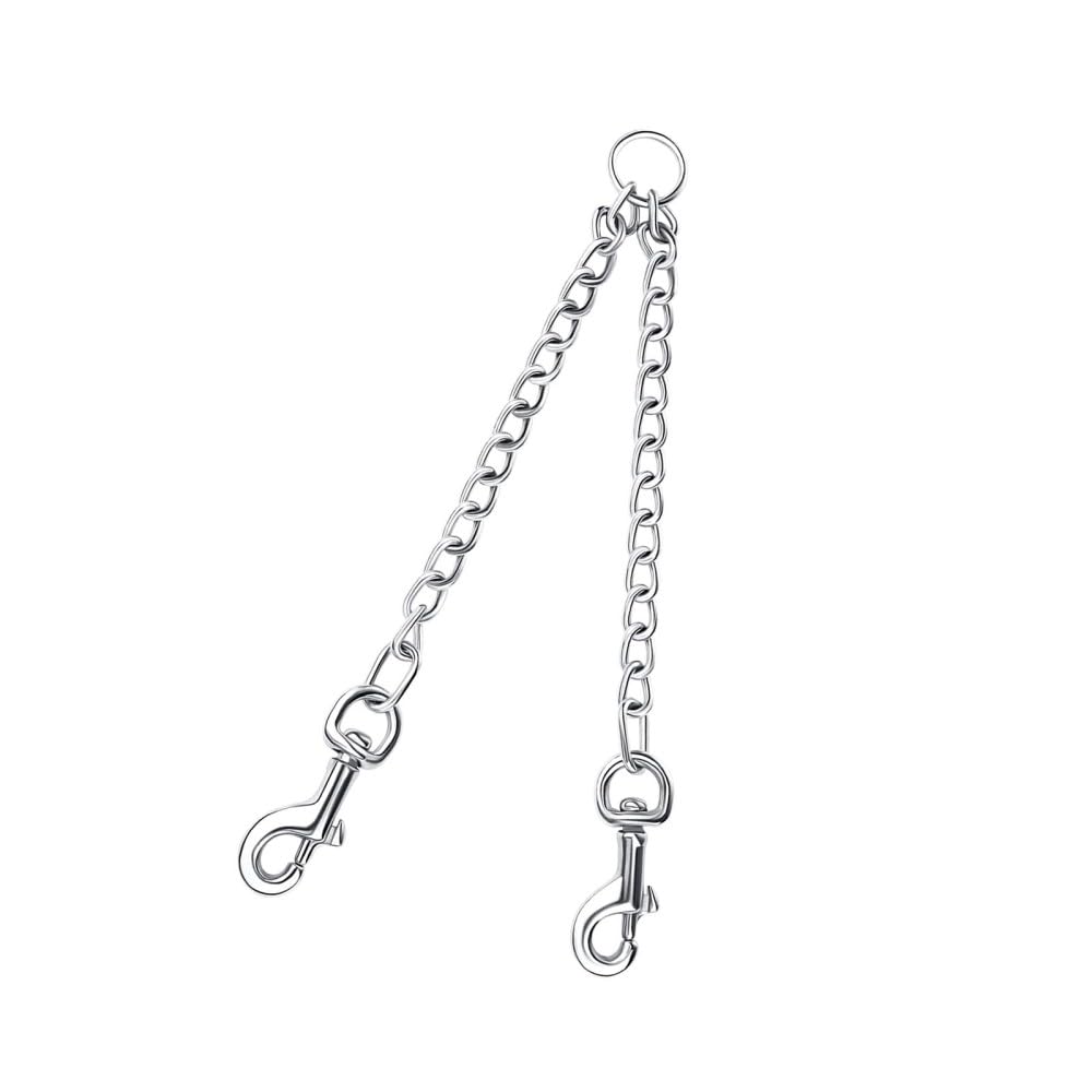 Metal Double Dog Leash Coupler,2 Way No Tangle Coupler Dual Pet Dog Lead Leashes for 2 Large Medium Small Dogs â image 1