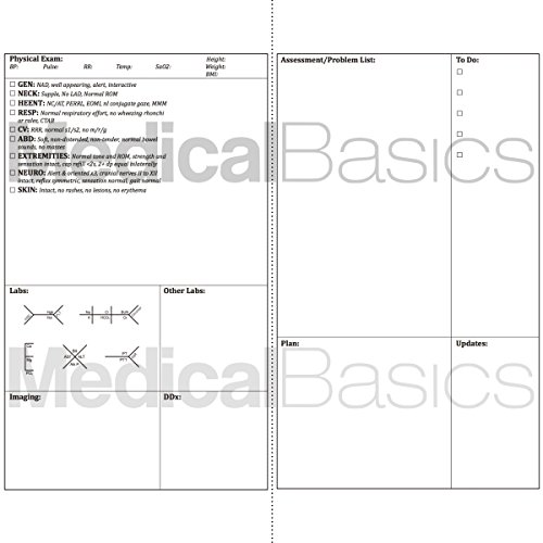 H&P Notebook (Large Print) - Medical History and Physical Notebook, 50 Medical templates with Perforations