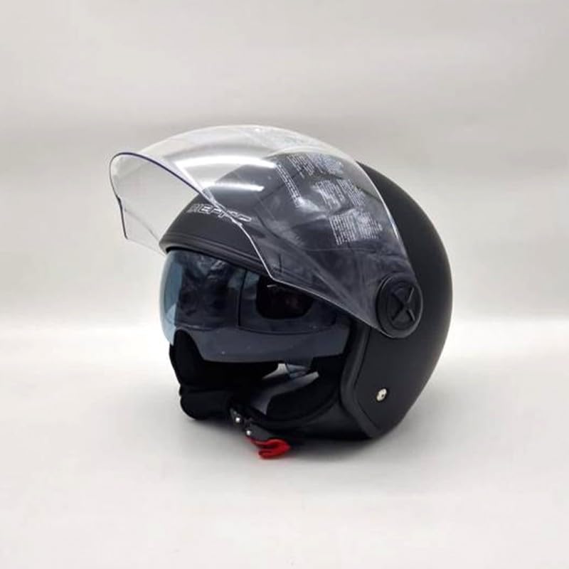 Casco Moto Scooter Doppia Visiera Omologato ECE Dieffe 80 Nero Opaco (S (55-56 cm))