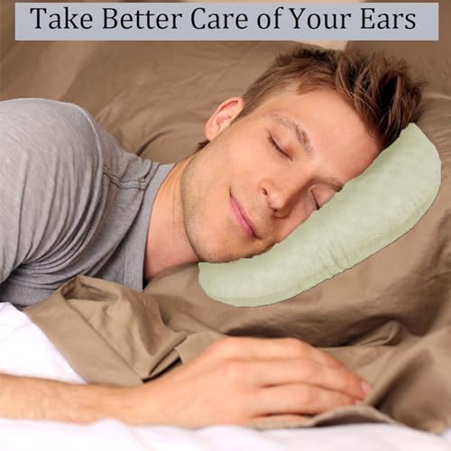 Image of Ear Piercing Pillow for Side Sleepers, Pillow with an Ear Hole for CNH and Ear Pain Ear Inflammation Pressure Sores, O-Shaped Side Sleeping Pillow, Ear Guard Pillow (Cream)