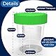 Horn Medical Urinbecher/Probenbecher mit Schraubverschluss 125ml Fassungsvermögen, Maßtabelle bis 100ml/3oz, beschriftbar (10Stk)