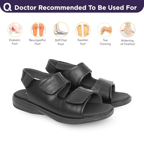 Image of DC2 Beirut Fully Adjustable Wide Fit Diabetic Sandals for Men | Diabetic Slippers for Diabetic Feet | Swollen Feet | Neuropathic Feet | Vegan