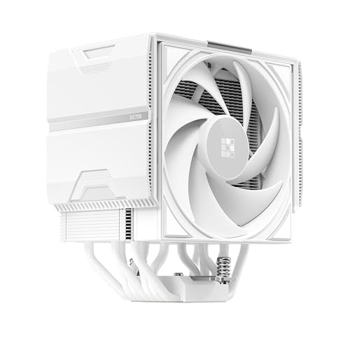 Image of Sudokoo SK700 White AM5-Designated Air Cooler, Single Tower Design, High Performance M-Winding Tech Fan, 7 Copper Heat Pipes, L-Rail Lock Mount, 220W Heat Dissipation