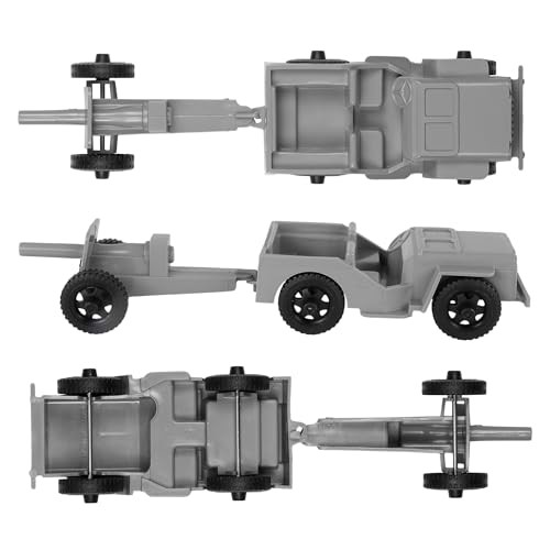 TimMee COMBAT PATROL Willys & Artillery - Gray 4pc Playset USA Made - Thumbnail 4