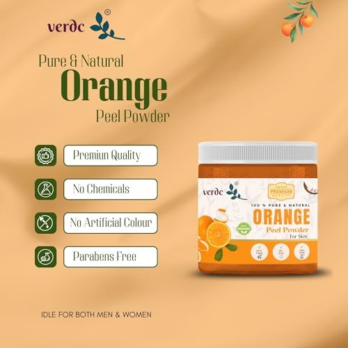 Image of 100% Pure & Natural Orange Peel Powder for Face /Skin /Lips - Bright Skin Vitamin C Facepack - Tan & Scar Removal - All Skin Types - (100 GM)