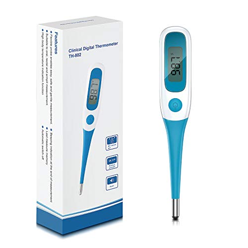 BLScode Oral Thermometer for Adults, Digital Oral Thermometer for Fever, Flexible Accurate Reading Oral Underarm Rectal Temperature Thermometer for Adults, Kids, and Babys