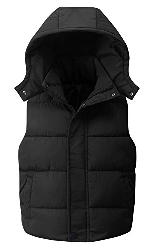 Happy Cherry Toddler Boys Winter Waistcoat Thermal Warm Eiderdown Cotton Puffer Padded Vest Sleeveless Outfit 7-8T Black