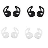 BLUEWALL Earpods Cover, Ear Tips Ear Gel for Apple Earphone EarPods, Soft Gel Thin Comfortable Anti-Slip Sport Ear Bud, Fit for iPhone iPod Nano All Apple EarPods,4 Pair, 2 White and 2 Black