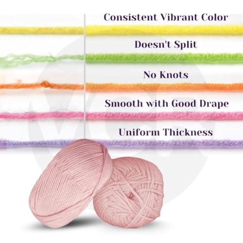 Image of VCR Powder Pink Yarn, 100 Grams Hank, 190 Meters Length, Acrylic Ball for Crochet and Knitting, Soft Crosia Threads, Pack of 1 Yarn, Suitable for DIY Crafts
