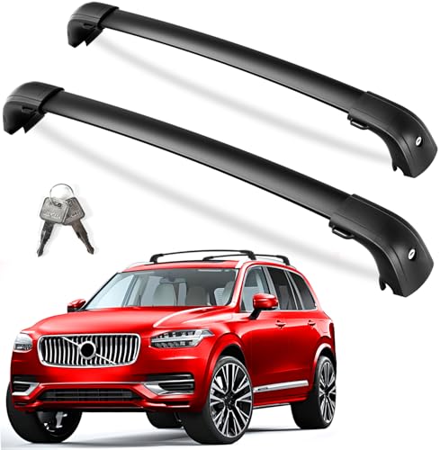 KINGGERI 300lbs Roof Rack Cross Bars Compatible with Volvo XC90 XC-90 2016-2026 Heavy Duty Anti-Theft Lockable Aluminum Roof Rails Crossbars Rooftop Accessories Luggage Racks Carrier