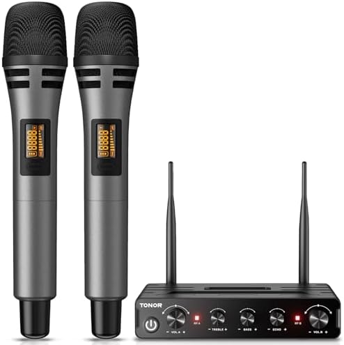 TONOR Wireless Microphone Systems, Dual UHF Cordless Karaoke Micr...
