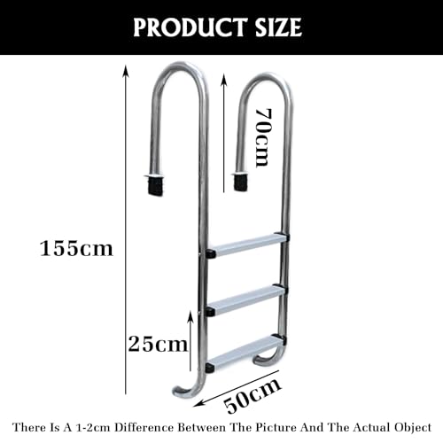 Escalera para piscina de 3 peldaños en acero inoxidable miniatura 2
