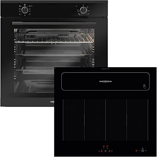 Oranier Einbaubackofen Set Induktion - autarker Backofen EBS 9922 mit Kochfeld 60 cm Dunstabzug Abluft-Umluft KXI 1062…