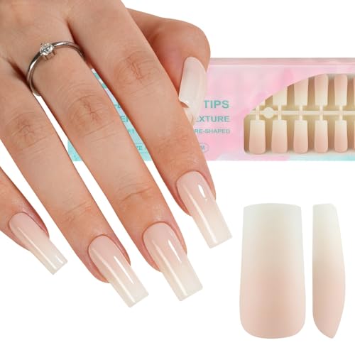 Misssix Ombre Gel Nail Tips, 150Pcs White Gradient Press on Nails...
