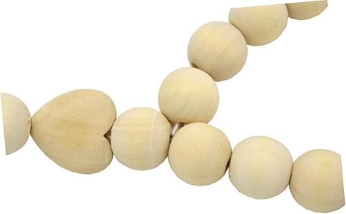 Miniatura 3 de Garneck Guirnalda de cuentas de madera, borlas de granja, cuentas de oración rústica para decoración de puerta del hogar, decoración de Navidad