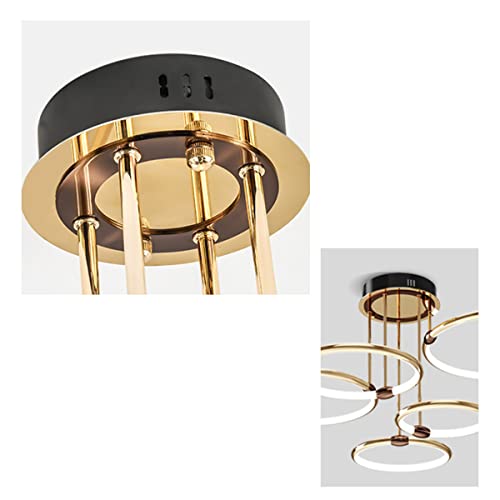 Lampe de chambre LED dorée plafonnier design géométrique à distance - 4