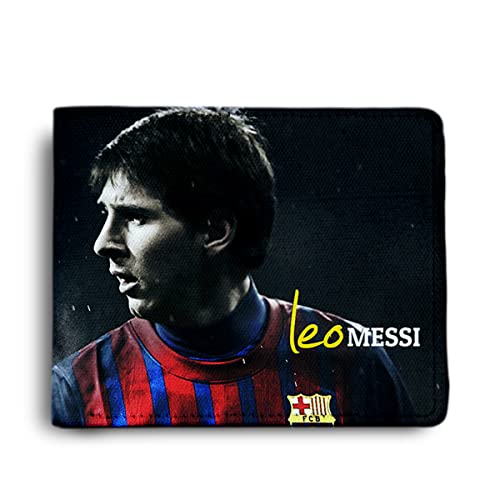 Lionel Messi Artwork Printed Pu Leather Wallet for Men's/Boy's, Lio Messi Black-10, 11.5 X 2 X 9.5 Cm, Casual