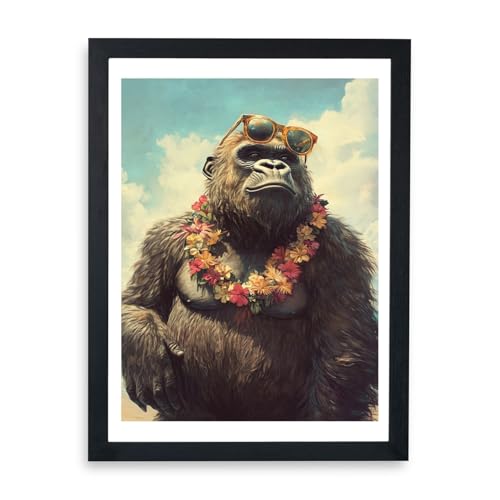 Impression encadrée Gorilla avec lunettes de soleil Spiffing Prints grand format