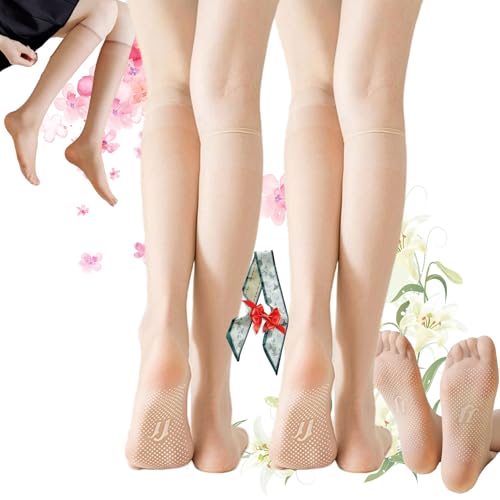 Dehorss Women's Stockings, Slip-Resistant Crystal Silk Socks, Ultra-Sheer Stockings