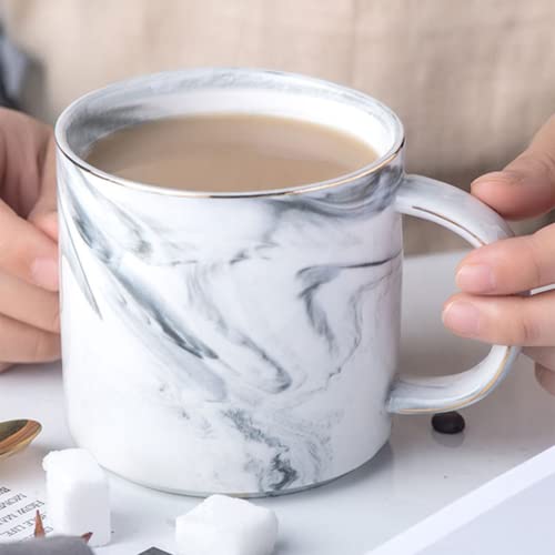 Youeon 4 Pack 12 Oz Marble Coffee Mugs, Ceramic Coffee Mugs, Tea Cups Coffee Cups Mugs Gift For Coffee, Milk, Cocoa, Drink, Birthday, Party, Mother's Day, Valentine's Cup, Grey #TOP5