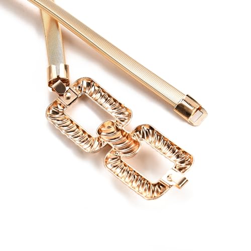 Qitian Stretch Belt Women,Skinny Metal Cinch Belt,Elastic Waist Belts for Women for Dresses Stretch Thin Waist Belt 6