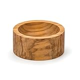 RSVP International Olive Wood Condiment Pinch Bowl, 3" | Rustic, Natural Authentic Italian Olive Wood | Classic Style for Kitchens, Tables, & More | Functional for Salts, Peppers, & Herbs