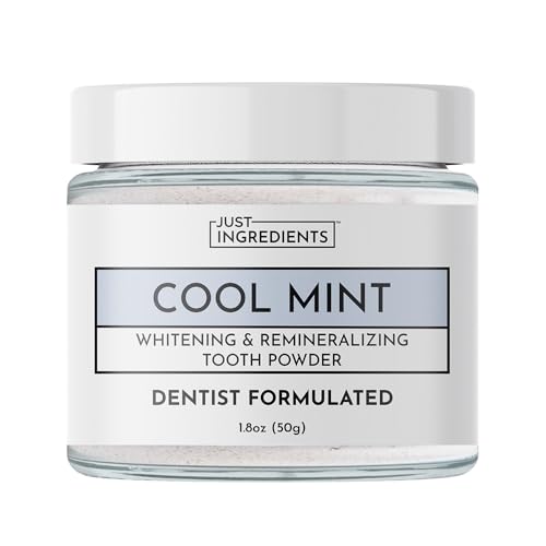 Just Ingredients Remineralizing Tooth Powder - Fluoride-Free Whitens Vegan Clean - 1 oz Whitening