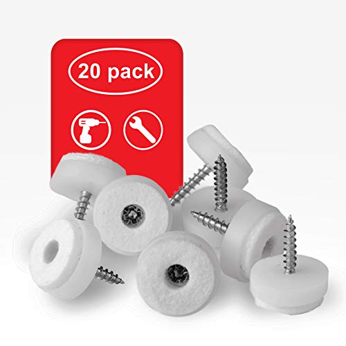 LouMaxx Feltrini da avvitare bianco 20 pezzi - 24