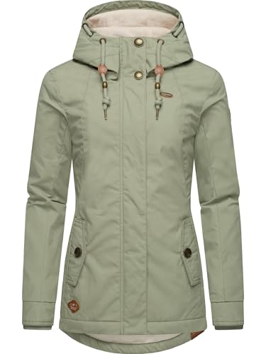 Ragwear Damen warme Kurze Winterjacke mit Kapuze Monade Intl Dusty Olive24 Gr. M