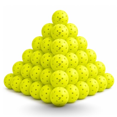 Image of Sports Rovo USAPA Approved Pickleball Ball (Pack of 50) | 40 Hole Outdoor Pickle Ball for Tournament Play | Single Piece Rotational Moulded | Durable PP Material, Advanced Aerodynamics | Green