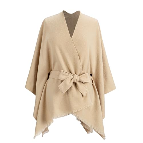 DEMDACO Waist Bow Tie Pullover Poncho Travel Wrap, One Size Fits Most Cotton