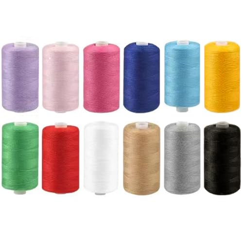 12 Spools 600 Yards Polyester Sewing Thread