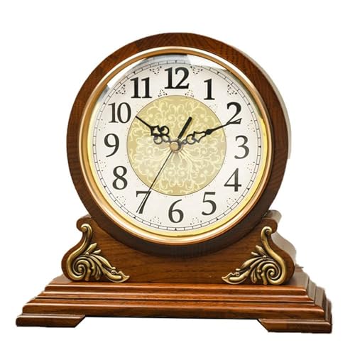 Antique Home Dcor, Solid Brass Bezel, Glass Crystal,Antique Mantel Clock,Oak