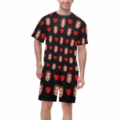 M YESCUSTOM Custom Personalized Funny Pajamas Set with Face for Women Men Customized Photo Sleepwear Loungwear PJ Sets3