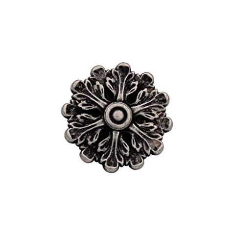 Delicate small antique silver metal buttons with pretty pattern 10 mm or 13 mm (5 pieces) (10 mm) Cover