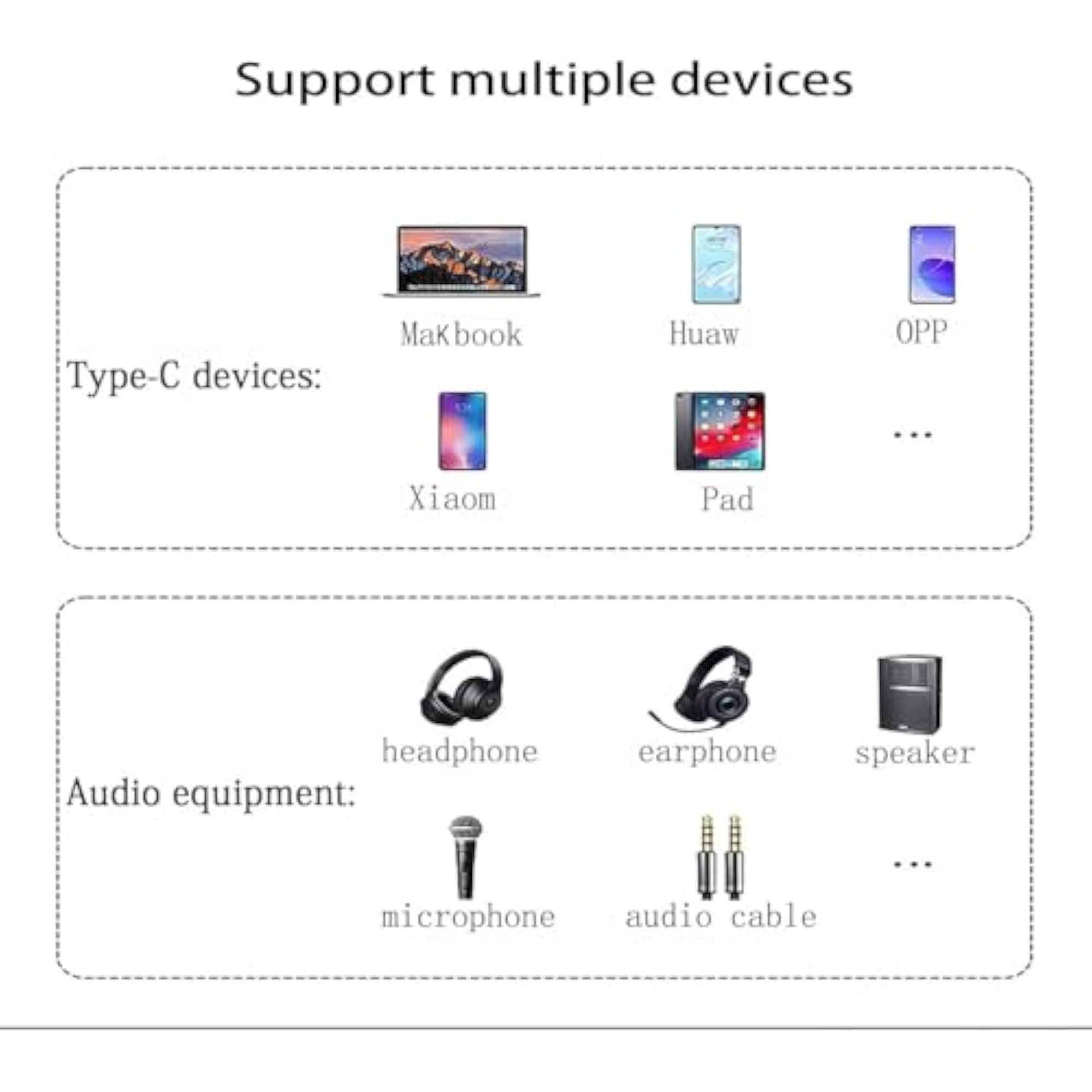 USB C External Sound Card, Type to 3.5mm Jack Audio DAC Adapter