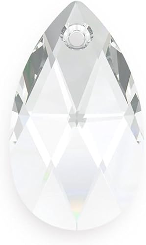 Miniatura 1 de 50 piezas de candelabro de cristal facetado checo con forma de pera, atrapasoles de 0.866 in (0.87 pulgadas) cuentas de piedra natal transparentes